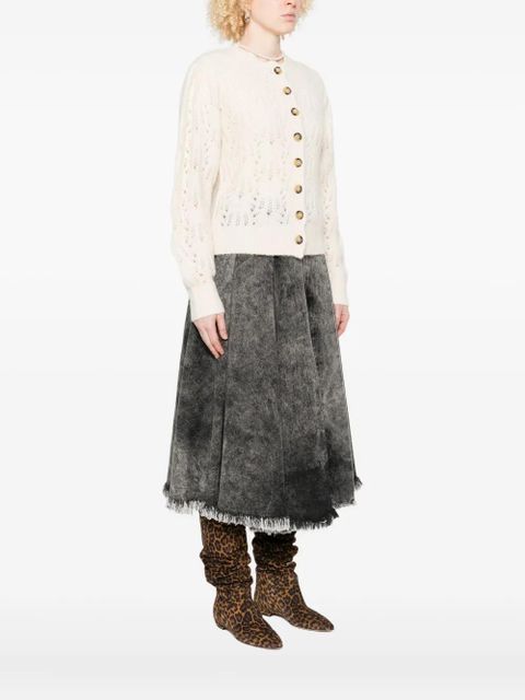 MARANT ÉTOILE button-front open-knit cardigan - Neutrals - zdjęcie produktu nr 2