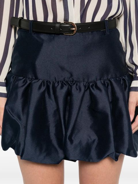 Self-Portrait gathered mini skirt - Blue