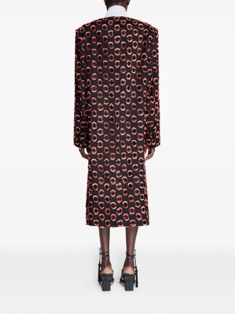 DRIES VAN NOTEN double-breasted patterned coat - Black