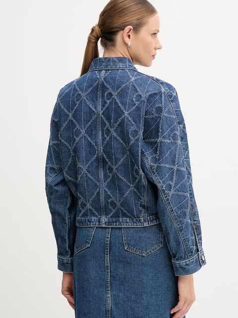 Calvin Klein Jeans kurtka jeansowa kolor niebieski przejściowa oversize LV047D749G