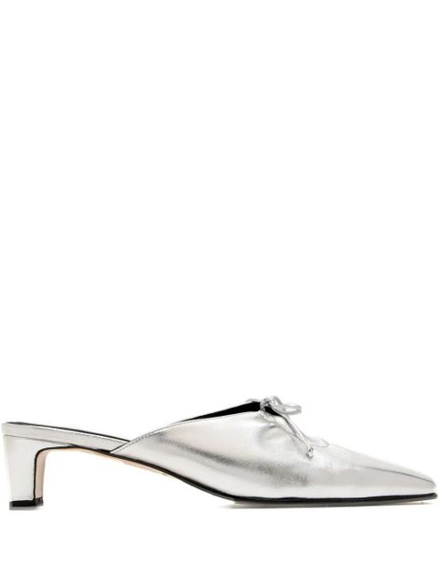 ALOHAS 50mm Amar metallic leather mules - Silver - zdjęcie produktu nr 1