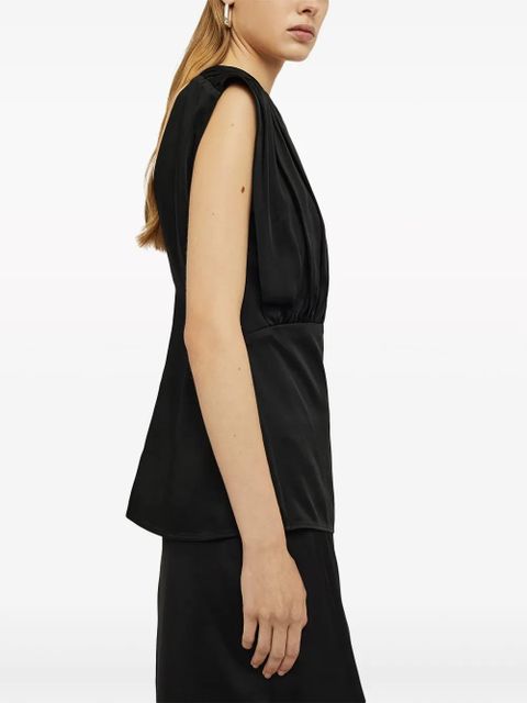 Jil Sander ruched-detailed sleeveless blouse - Black