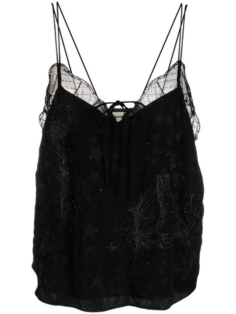 Zadig&Voltaire Capela Jac Stars silk top - Black - zdjęcie produktu nr 1