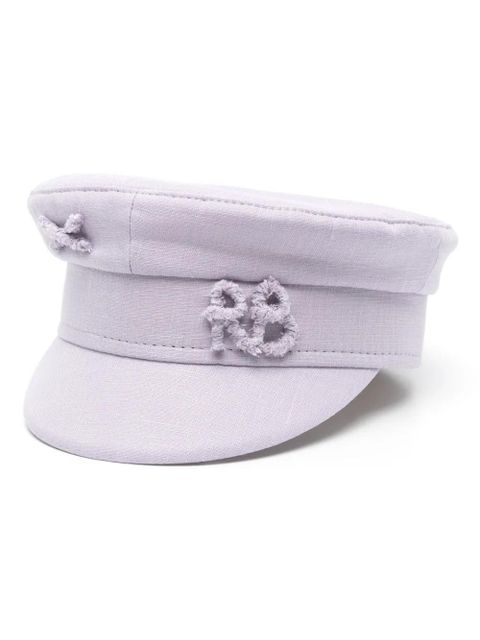 Ruslan Baginskiy Monogram linen baker boy hat - Purple - zdjęcie produktu nr 1