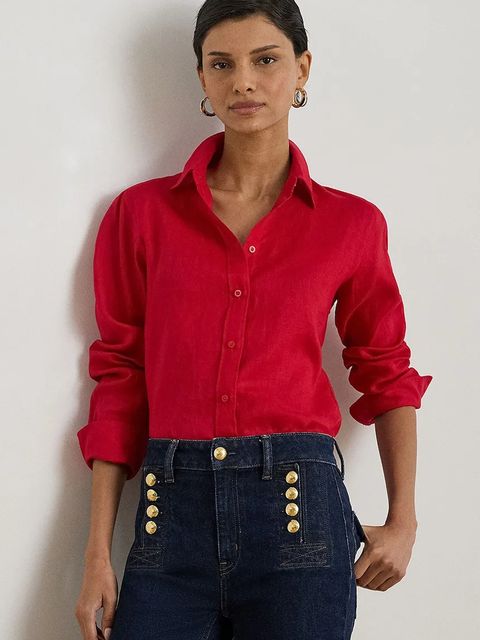 Lauren Ralph Lauren koszula damska lniana - zdjęcie produktu nr 2