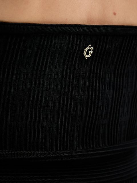 Guess sukienka SOFIE kolor czarny midi dopasowana W5YK39 Z2XY0