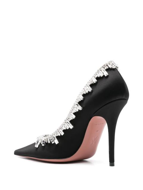 Amina Muaddi 105mm crystal-embellished pumps - Black