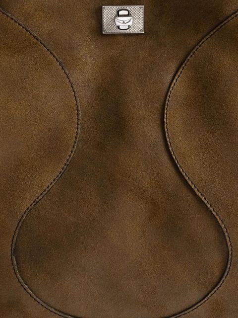 Zadig&Voltaire curved-detail suede tote bag - Brown