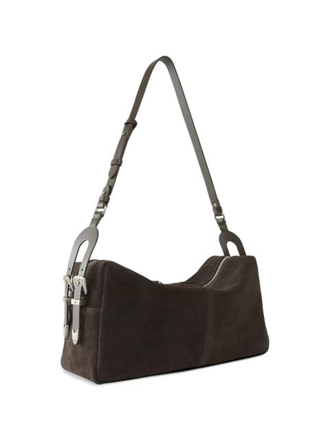 PINKO large Keeper buckle-detail suede shoulder bag - Brown - zdjęcie produktu nr 2