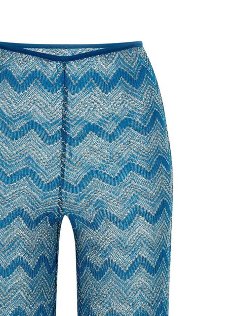 Missoni zigzag-pattern lamé trousers - Blue