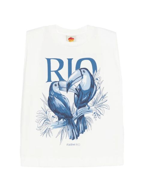 FARM Rio round-neck toucan-print top - White - zdjęcie produktu nr 1