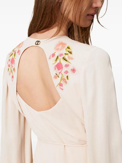 TWINSET floral-embroidery maxi dress - Neutrals