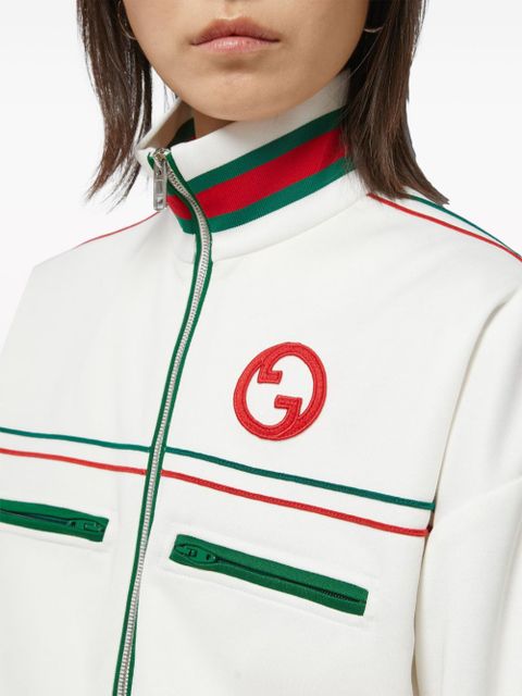 Gucci Web-stripe technical-jersey jacket - White