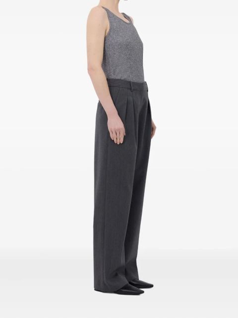LouLou de Saison Tara double-pleated wool trousers - Grey