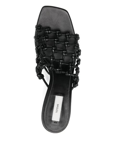 TOTEME 85mm knotted-leather sandals - Black