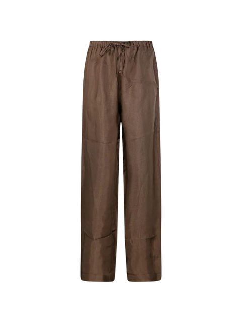 Róhe mini-check drawstring trousers - Brown - zdjęcie produktu nr 1