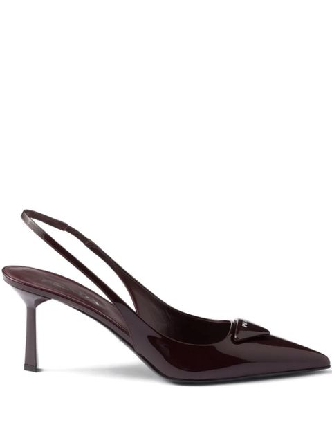 Prada 75mm pointed toe slingback pumps - Brown - zdjęcie produktu nr 1