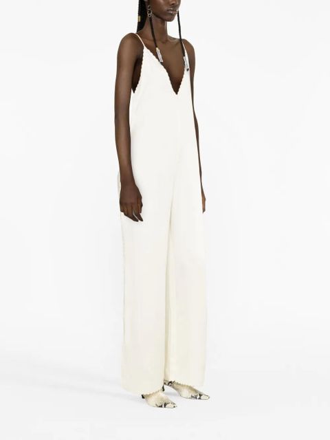 Jil Sander scallop-edge wide-leg jumpsuit - Neutrals