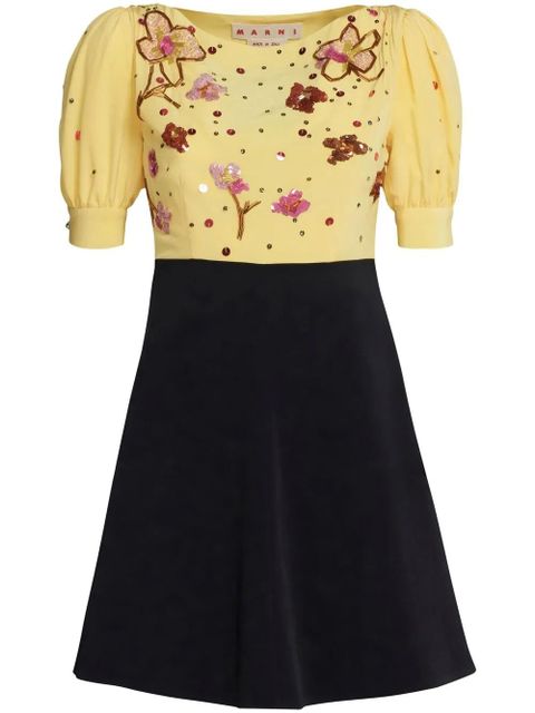 Marni floral sequin-embellished mini dress - Black - zdjęcie produktu nr 1