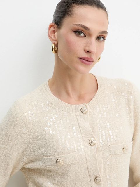 Marella kardigan damski kolor beżowy 2523346094200