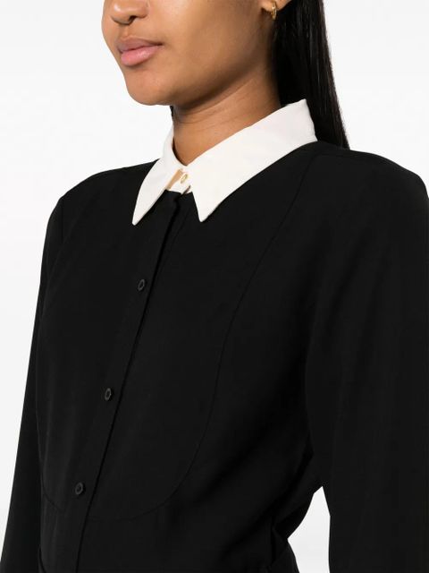 Lauren Ralph Lauren two-tone tied-waist shirtdress - Black