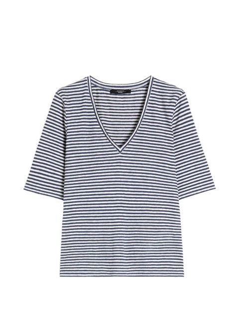 Max Mara Opzione striped V-neck T-shirt - Blue - zdjęcie produktu nr 1