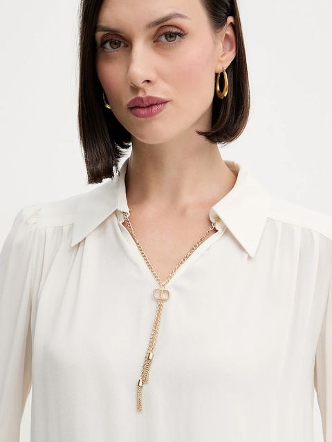 Twinset bluzka damska kolor beżowy gładka 252TP2291