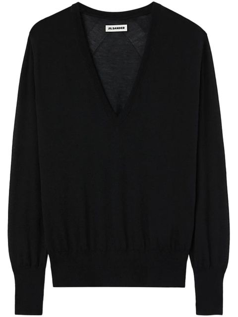 Jil Sander V-neck cashmere top - Black - zdjęcie produktu nr 1