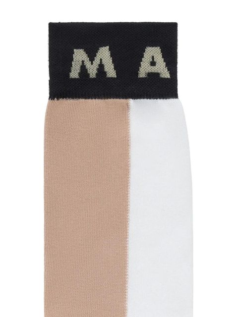 Marni intarsia-knit logo socks - White