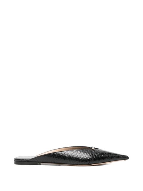 TOM FORD python-effect pointed-toe mules - Black - zdjęcie produktu nr 1
