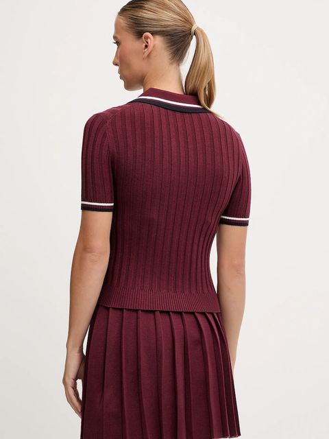 Guess polo z dodatkiem wełny SABINA damski kolor bordowy V5BP04 Z1152 - zdjęcie produktu nr 2