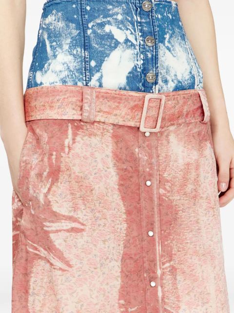 Diesel belted layered midi skirt - Pink