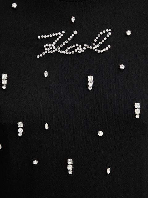 Karl Lagerfeld t-shirt bawełniany damski kolor czarny A2W17120