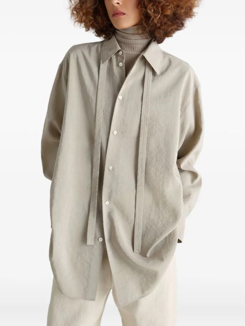 LEMAIRE tied-neck buttoned shirt - Neutrals