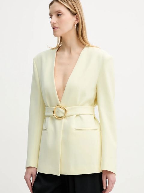 ISABELLE BLANCHE marynarka kolor żółty jednorzędowa gładka IS25SS-J040-T008 - zdjęcie produktu nr 1