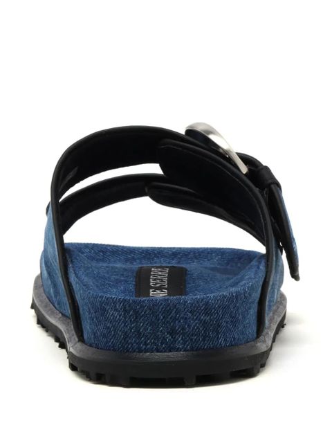 Marine Serre denim Moon-print sandals - Blue