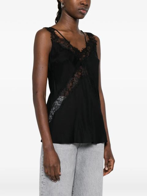 PINKO lace-trim top - Black