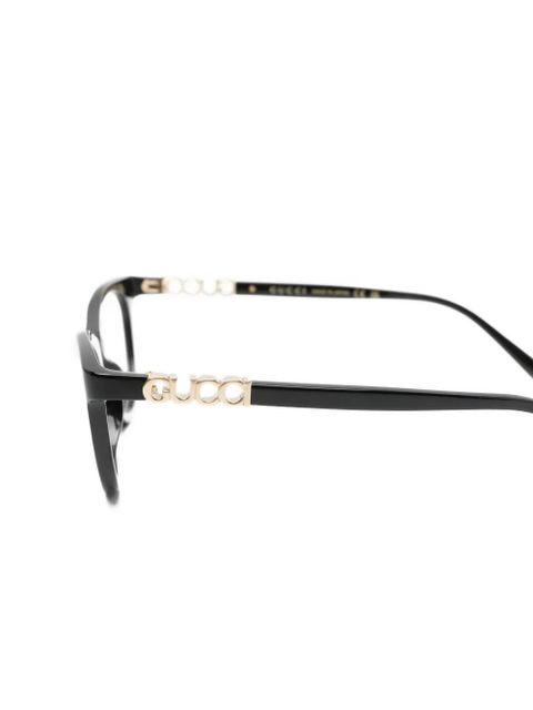 Gucci Eyewear cat-eye logo glasses - Black