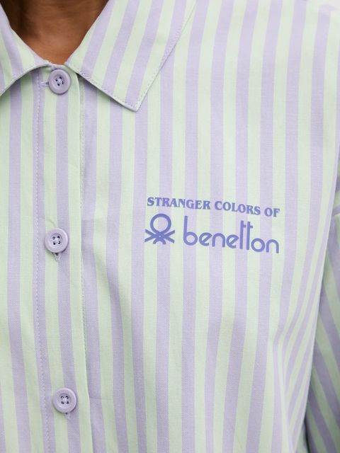 United Colors of Benetton piżama bawełniana x Stranger Things damska kolor zielony bawełniana 4QFZ3P04B