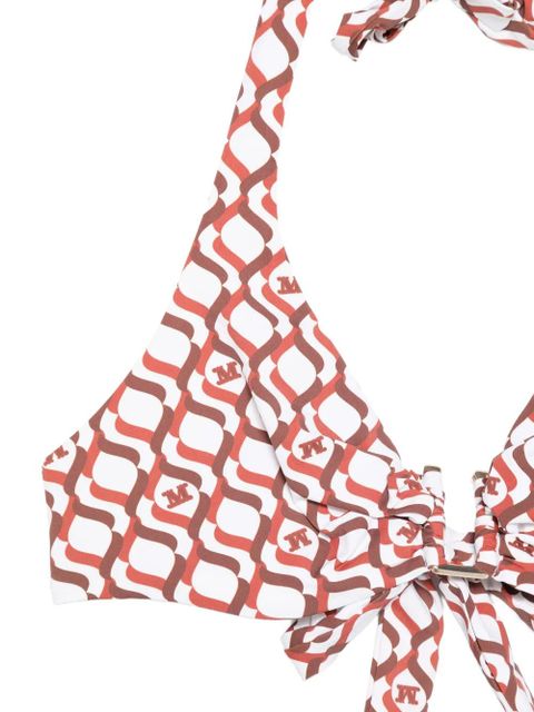 Max Mara Avena geometric-pattern tie bikini top - White