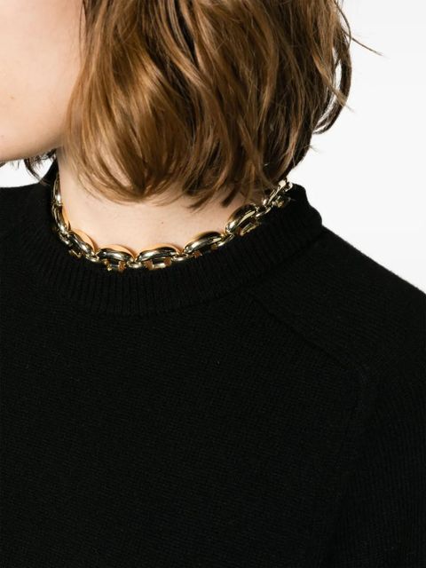 Rabanne knitted long-sleeve long dress - Black