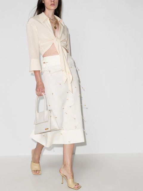 Jacquemus Blé beaded high-waisted skirt - Neutrals