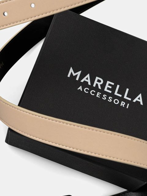 Marella pasek skórzany damski kolor beżowy 2523506037200