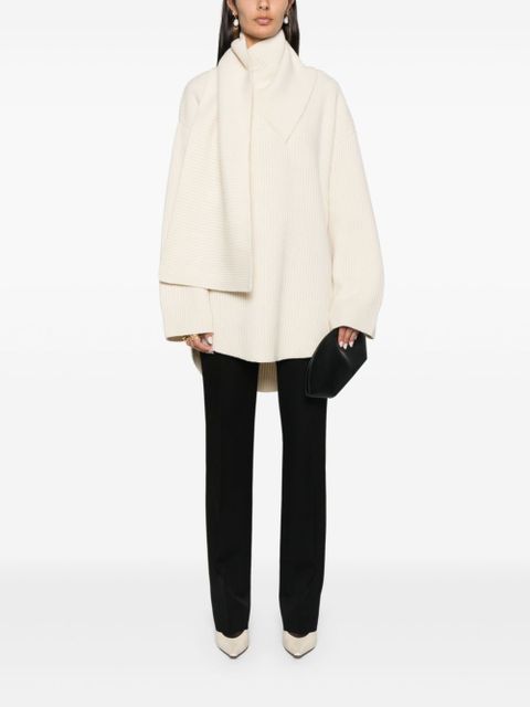 TOTEME attached-scarf sweater - White - zdjęcie produktu nr 2