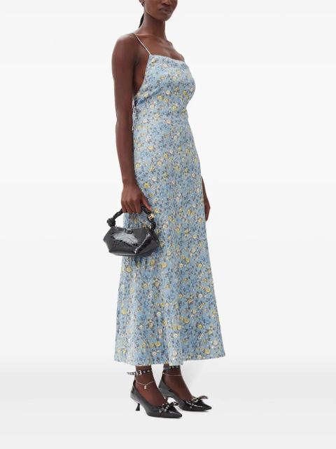 GANNI Bou crocodile-effect mini bag - Black