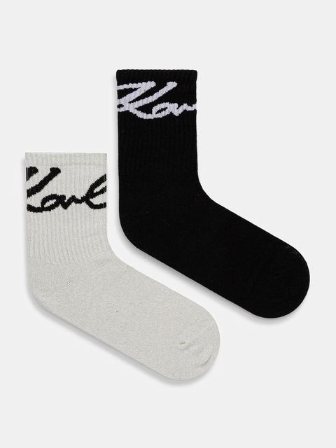 Karl Lagerfeld skarpetki SIGNATURE LUREX 2-pack kolor czarny A4W47017 - zdjęcie produktu nr 1