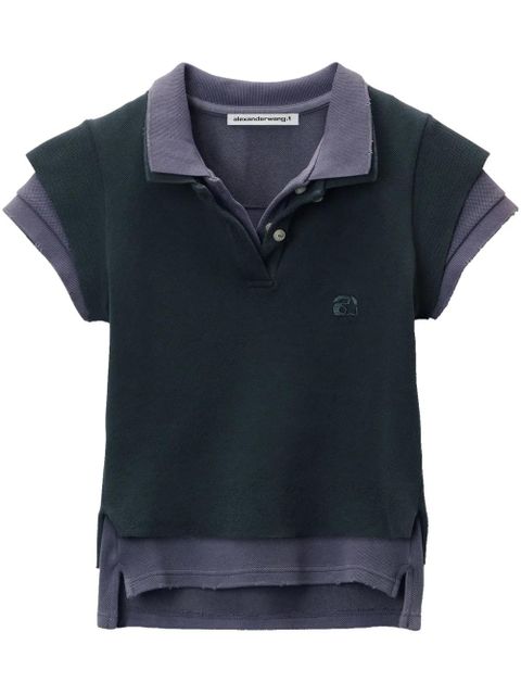 Alexander Wang layered effect polo shirt - Blue - zdjęcie produktu nr 1