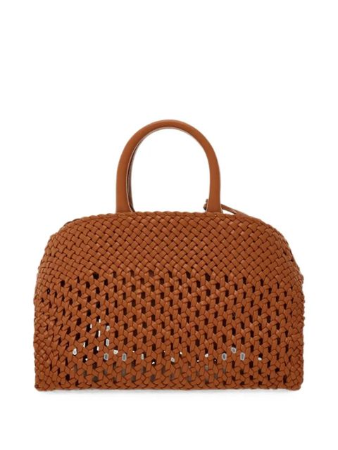 Ferragamo XS woven Hug tote bag - Brown