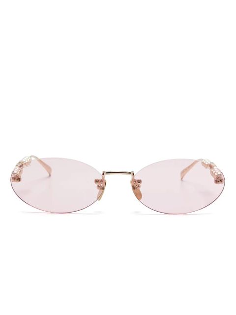 Gucci Eyewear oval-frame sunglasses - Gold - zdjęcie produktu nr 1
