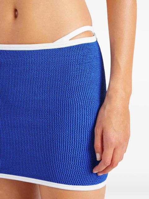 Hunza G Devyn crinkle trim-detail skirt - Blue